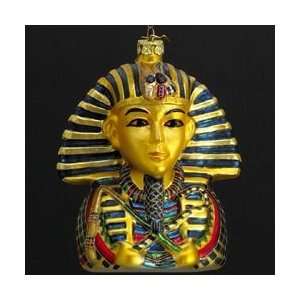  Pack of 8 Blown Glass Egyptian King Tut Bust Christmas 