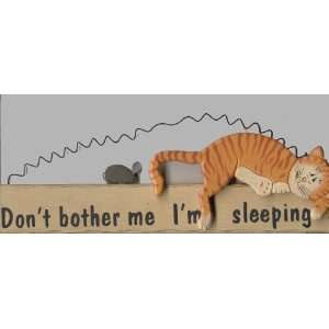   WOODEN WALL PLAQUE CAT ~ DONT BOTHER ME IM SLEEPING