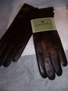 Womens White Rabbit Fur Lined Leather Gloves, Fownes  