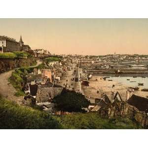 Vintage Travel Poster   General view from Cape Lihou Granville France 