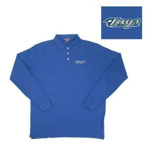  Blue Jays MLB Classic Pique Long Sleeve Polo Shirt (Dark Royal 