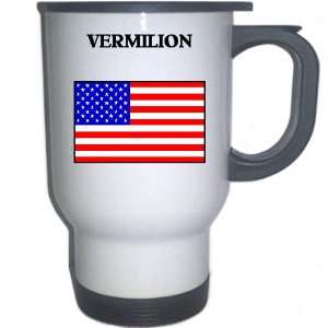  US Flag   Vermilion, Ohio (OH) White Stainless Steel Mug 