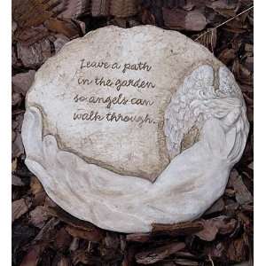  Garden Stepping Stone with Seraph Angel and Inspirational 