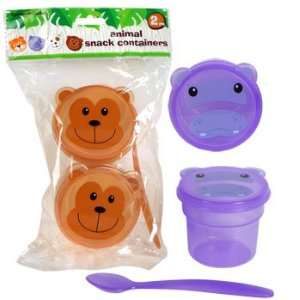  Animal Snack Containers w/spoon (Brown Monkey) Baby