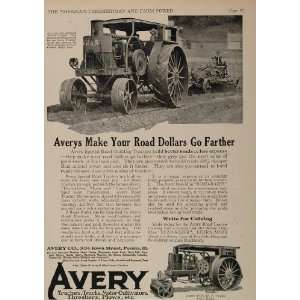 1922 Ad Antique Avery Road Tractor Roller Peoria IL   Original Print 