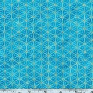  44 Wide Imperial Fusions Sashiko Turquoise Fabric By The 