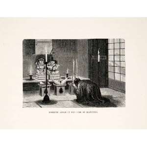com 1874 Wood Engraving Domestic Altar Gods Happiness Japan Japanese 