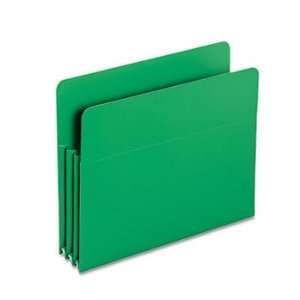   Drop Front File Pockets, Poly, Letter, Green, 4/Box SMD73502 Office