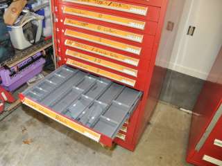 Stanley Vidmar 16 Drawer Machinist Storage Cabinet Toolbox Red  