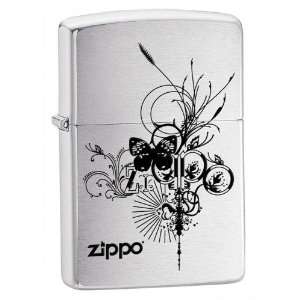  Brushed Chrome Zippo Butterfly 