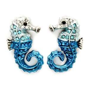  Sea World Blue Ocean   Seahorse Earrings 
