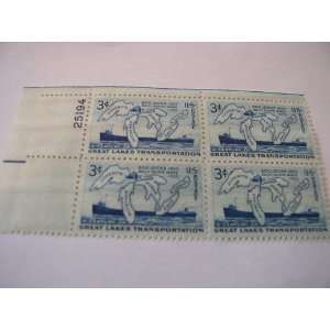   of 4 $.03 Cent US Postage Stamps, Soo Locks, Great Lakes, 1955, S#1069