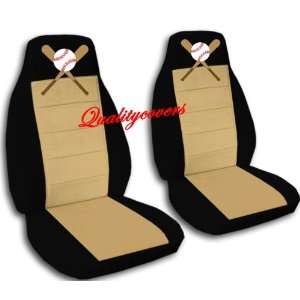 Black and tan Baseball seat covers, for a 2009 Ford F 150 with 40/20 