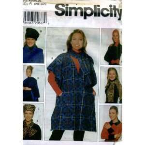  Simplicity Poncho, Wrap, Hats Scarf and Gloves Sewing 