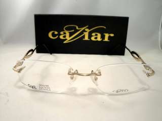 Caviar M2328 Eyeglasses in Gold w/ Crystals (52*16_130)  