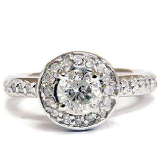 70CT Diamond Pave Halo Engagement White Gold 14K Ring  Pompeii3 Inc 