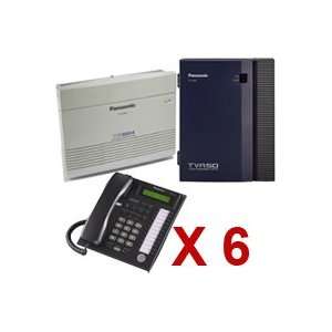  Panasonic KX TA824, KX TVA50 Voicemail & 6 KX T7731 (Black 