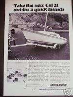 1969 CAL 21 Jensen Marine Boat Sailboat vintage ad  