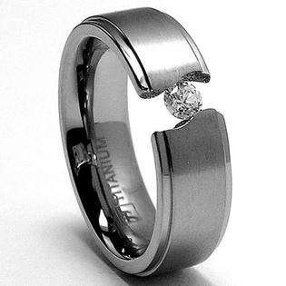 ultimatemetalsco 6MM Ladies Tension Set Titanium Ring Wedding Band 