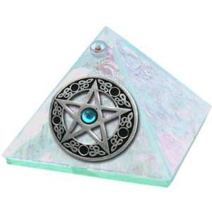  2in Crystal Glass Pentacle with Stone Wishing Pyramid 