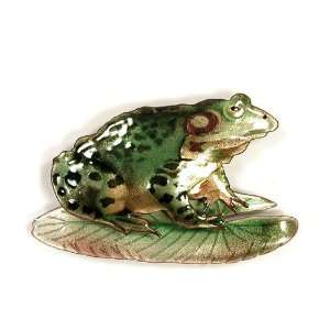    Bovano Enamel Copper Wall Art Frog On Lily Pad 