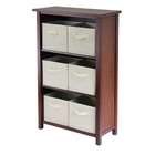 Winsome 94881 Verona 3  Section M Storage Shelf with 6 Foldable Beige 