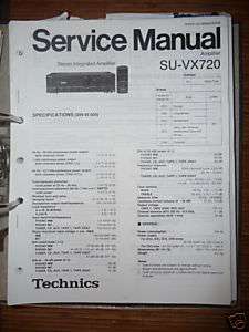 Service Manual Technics SU VX720 Amplifier,ORIGINAL  
