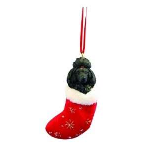  Black Poodle Christmas Stocking Ornament Dog