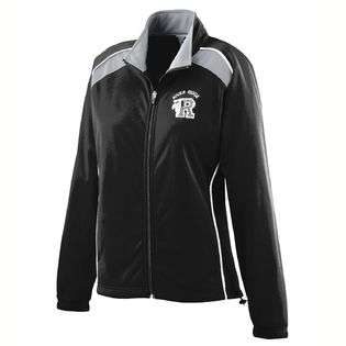 Augusta Sportswear Ladies Brushed Tricot Tri Color Jacket, Black 