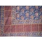 Textiles of India Block Print Tapestry Coverlet Bedspread Navy Blue 