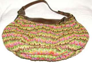 Fossil Multicolor Knit Hobo Bag Handbag Purse  