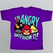 Angry Birds Boy’s Tops ‘Know It’ Short Sleeve T Shirt Purple at 