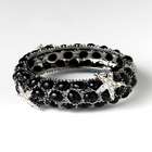   Glance Fashions Silver Black Rhinestone Crystal Starfish Cuff Bracelet