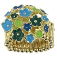   Loud by Selena Gomez Stretch Ring Daisy Dome Silver Multicolored Gold