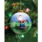 Golf Gifts and Galleries Santa Claus Golfing Glass Ornament