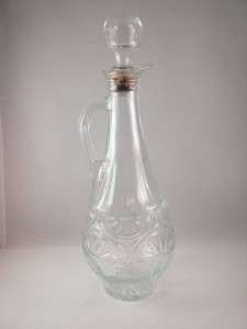 Vintage Clear Glass Liquor Wine Decanter Bottle Pitcher  