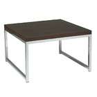 Office Star Products Accent Corner Table in Wood Espresso Top Chrome 