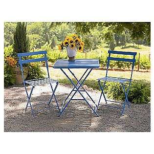 French Bistro Style Steel Chair   Green  Outdoor Living Patio 