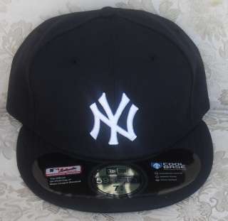 NEW ERA NEW YORK YANKEES BLACK WHITE CAP NY HAT 59FIFTY  