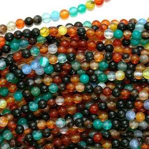  Agate Color Mix   Little 3mm Round Beads /16 Inch Strand 