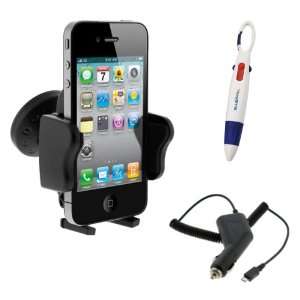  Holder + Car Charger + Pen with 4 Colors for HTC One S Ville, One X 