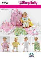 New Pattern 1952 Baby Doll Clothes, Blanket & Carrier fit Bitty Twins 