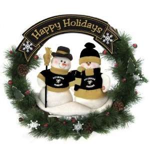 Pittsburgh Penguins Team Snowman Christmas Wreath  Sports 