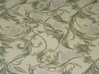 Green Yellow Vine Design Cotton Print Fabric bty  