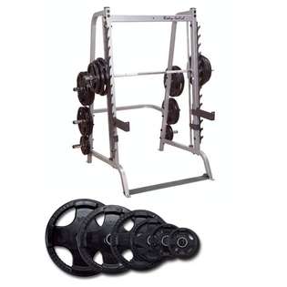 Body Solid Series 7 Smith Machine with 255 lb Rubber Olympic Set at 
