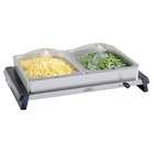   Professional Double Buffet Server withStainless Base & Plastic Lids