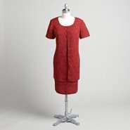 Womens Scoopneck Layered Short Sleeved Dress 