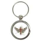   Key Chain Round of Modern Winged Angel Christian Jesus Christ Cross