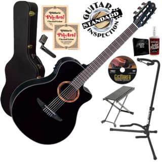 Yamaha NTX700BL Black Nylon String Acoustic/Electric COMPLETE GUITAR 