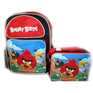  Angry Birds Red Black Bird Backpack bag Tote and Insulated 